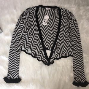 NWT CANDIES ZIGZAG B&W CARDIGAN